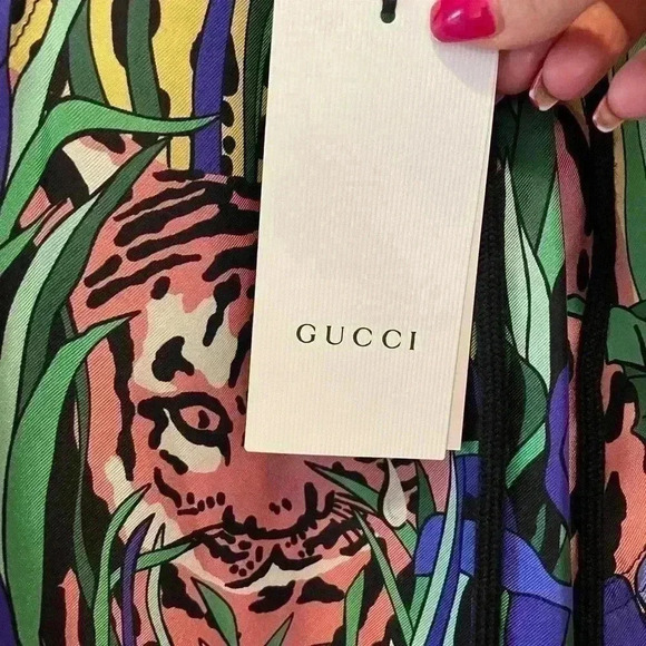 NWT Gucci Women's Black Silk Tiger Floral Print Harem Pant Trousers sz 28 - Picture 14 of 16
